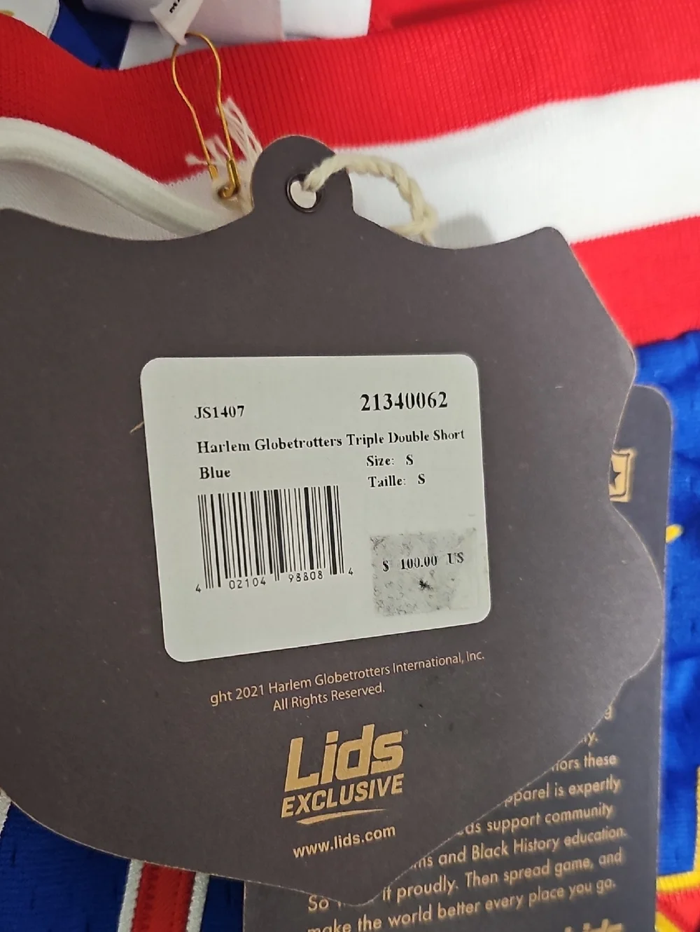 Rings & Crwns Royal Harlem Globetrotters‎ Triple Double Shorts Small NWT